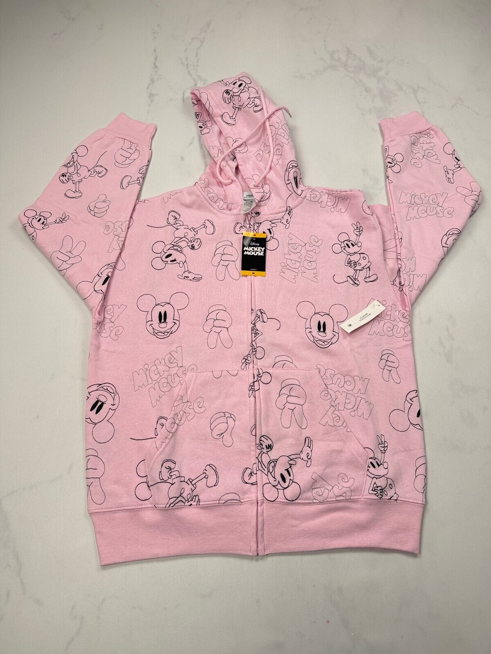 Disney Mickey Mouse Hoodie Pink 2010s Graphic - Womens M